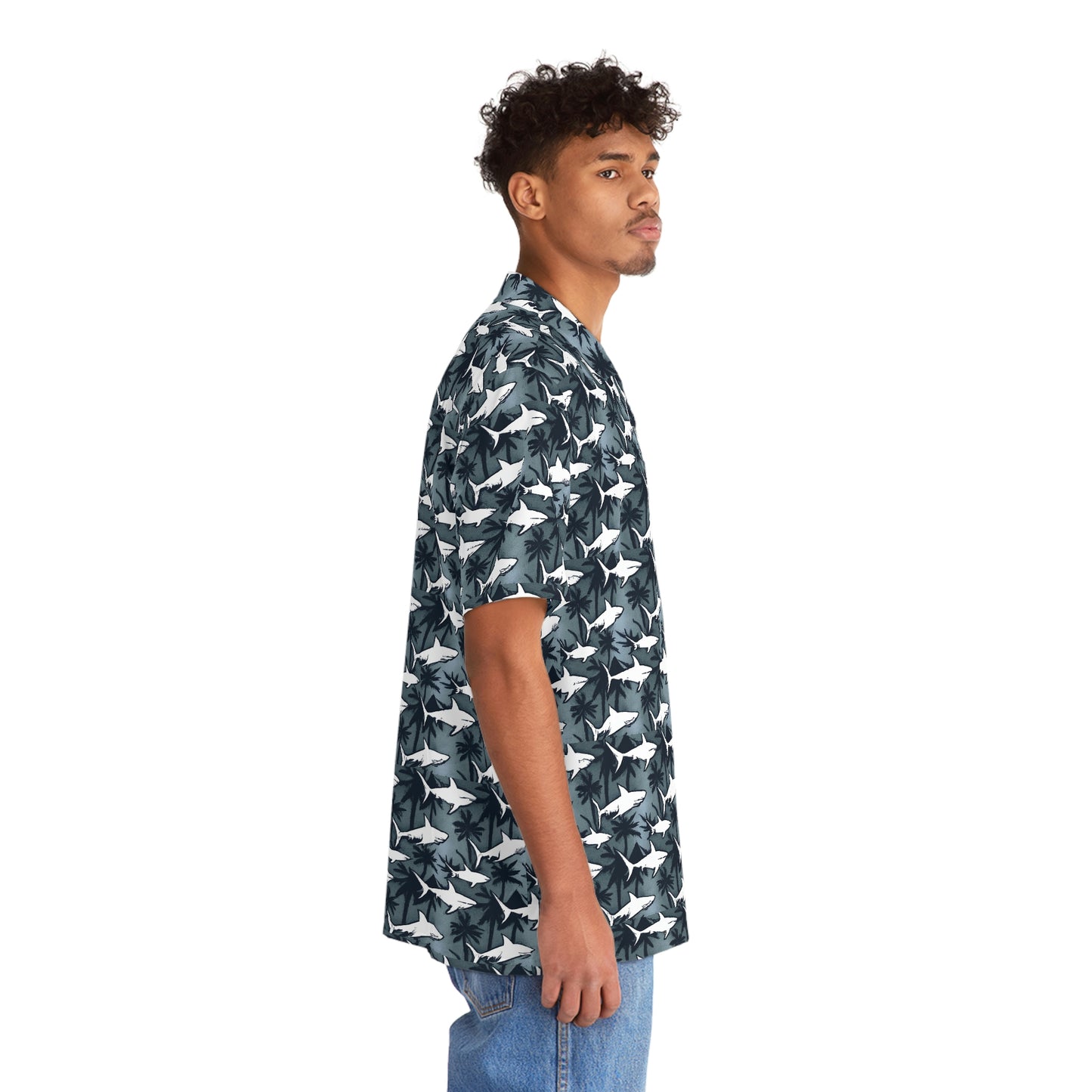 Men's Tropical Shark Night Hawaiian Shirt